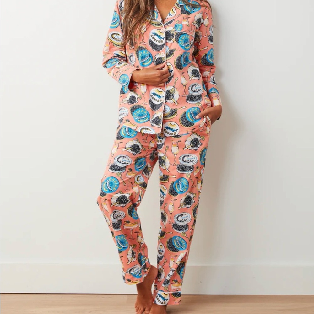 Printfresh Long PJ Set in Champagne & Caviar